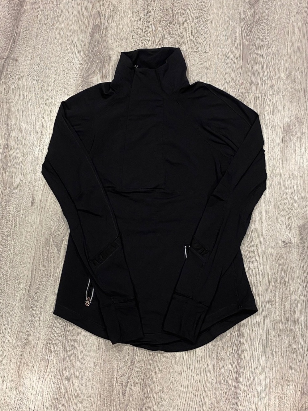 Lululemon Black Mock Neck Activewear Pullover Jacket Size 8